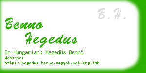 benno hegedus business card
